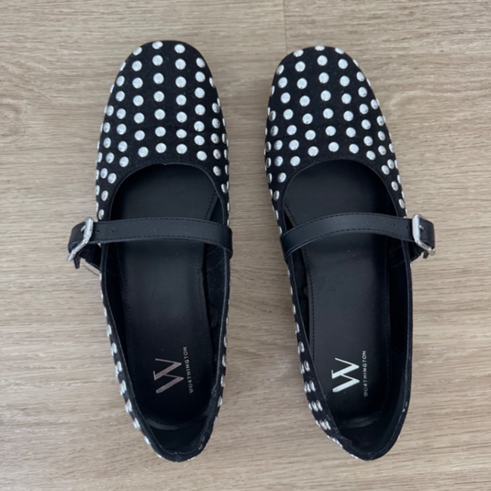 Worthington Dazie Mary Jane Studded detail Ballet Flats
